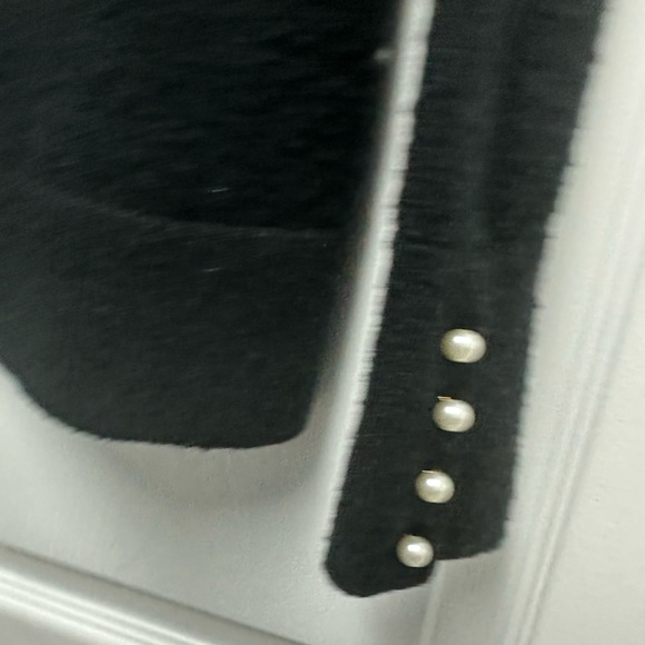 Black LOFT sweater with pearls on cuffs - Picture 2 of 5